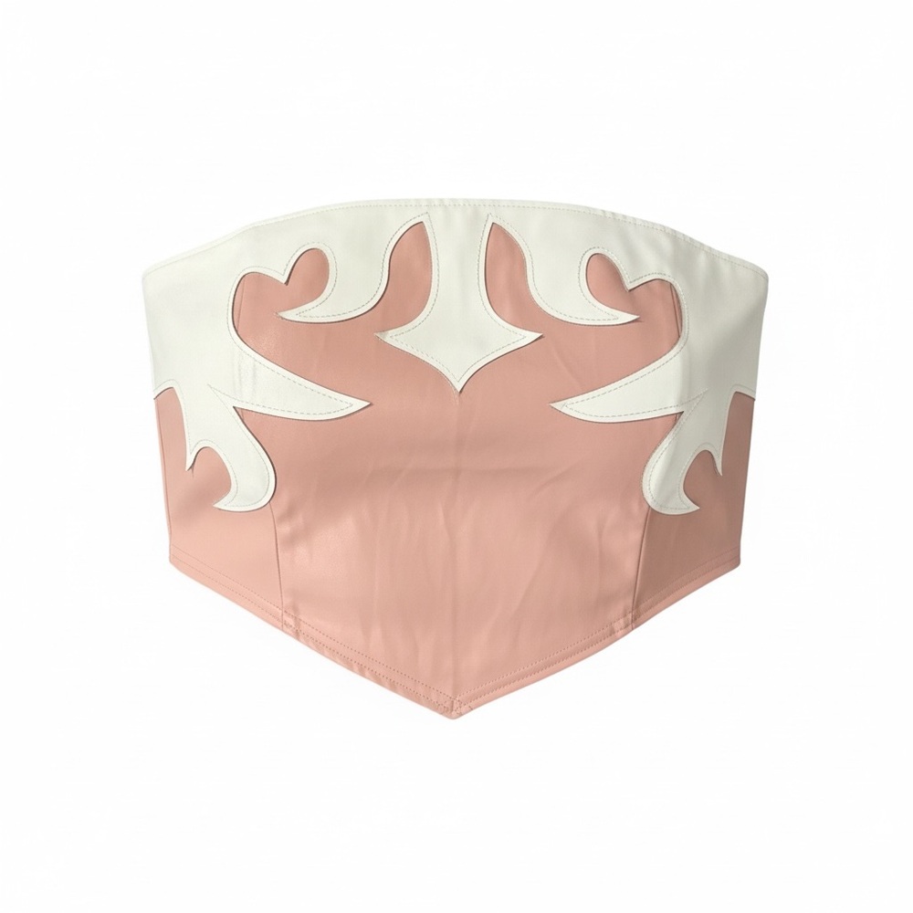 Kittenish Cream and Pink Corset Top